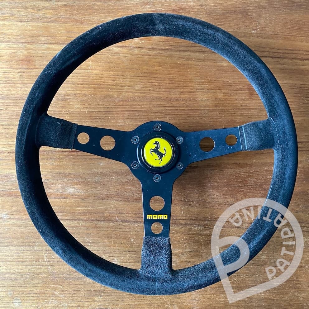 early mint suede Momo Rally 2000 Steering Wheel - Made 1-88