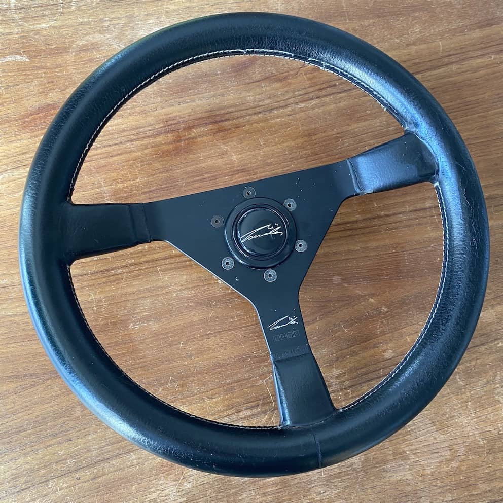 vintage black Momo Niki Lauda steering wheel - for sale