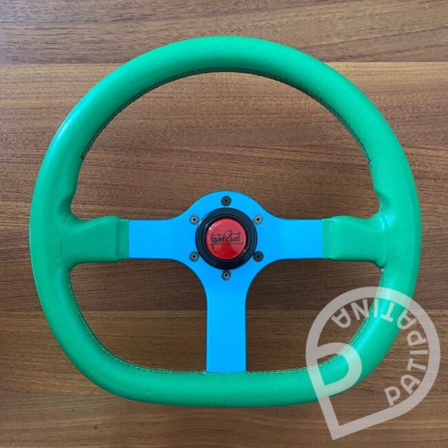 Momo Benetton F1 Harlequin D-cut steering wheel