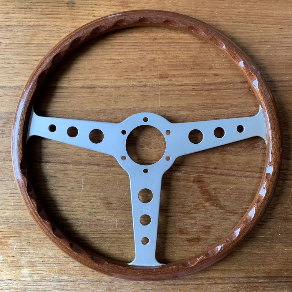 Momo Indy Steering Wheel - wooden 370 mm - flat - Back